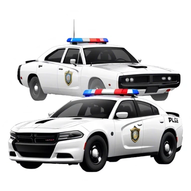 Police Car - Dodge Charger Pursuit (Model Year: 2022) (Iconic colour: Black and white) sticker