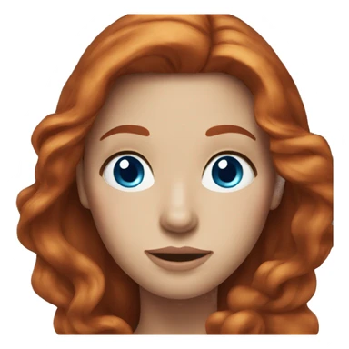 Redhead woman  with long hair blue eyes freckles sticker