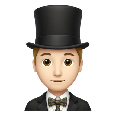 Man in top hat & tie sticker