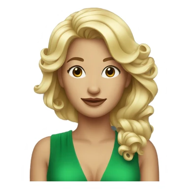 blonde in green dress on red carpet sticker
