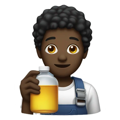 Black guy holding oil  sticker