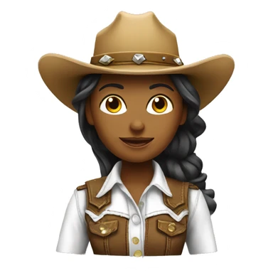 cowgirl white sticker