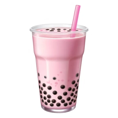 Pink bubble tea sticker