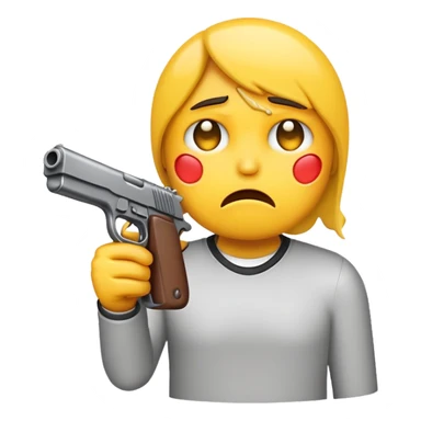emoji holding gun crying sticker