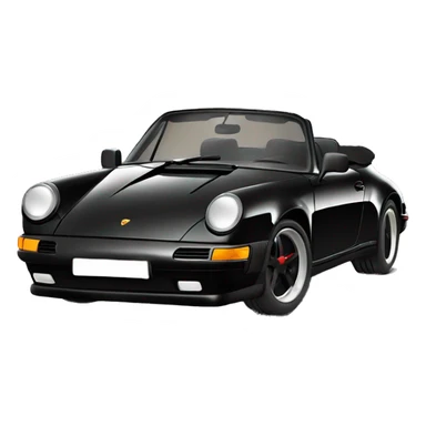 black Porsche 911 convertible bottom front view  sticker