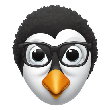 penguin with glasses and an afro  sticker