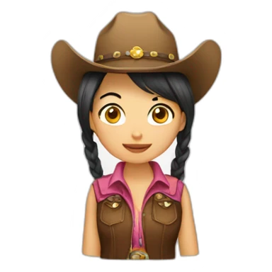 cowgirl asian sticker