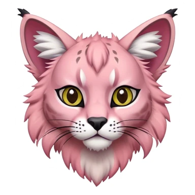 A pink lynx-caracal-fakemon-creature-hybrid sticker