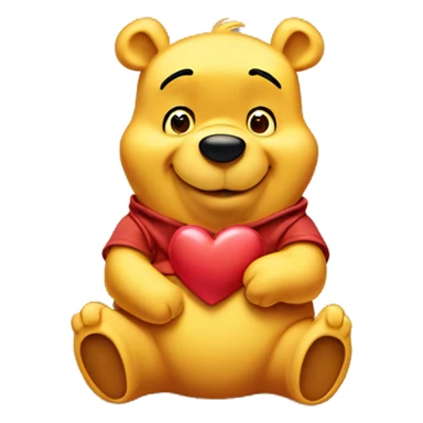 Winnie the Pooh with heart eyes sticker
