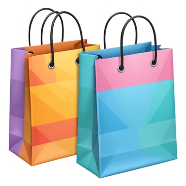 2 aesthetic shopping bag with pattern sticker