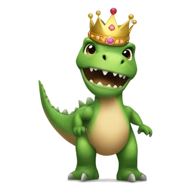 Dinosaur with a tutu and a crown and a wand sticker