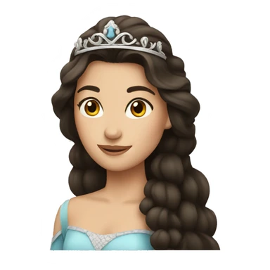 Brunette princess sticker