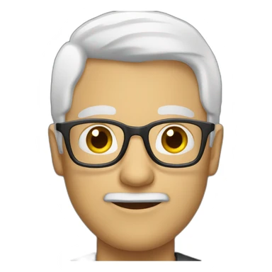 A man with short white hair wearing glasses  sticker