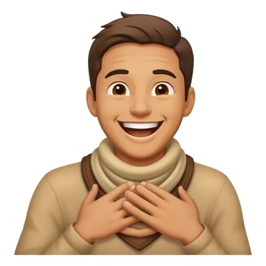 Hands around neck laughing man sticker