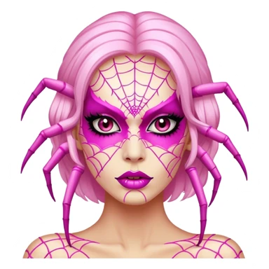 lady monster pink glam spiderweb make up face  sticker