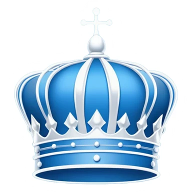side view of a plain blue blueprint plan with a simple sketch of a crown in white lines sticker