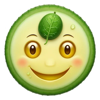 smiley face with cucumbers as eyes sticker