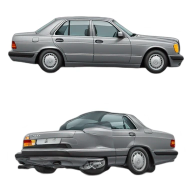 old mercedes benz w124 grey sticker