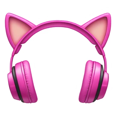 Pink headphones with cat ears sticker