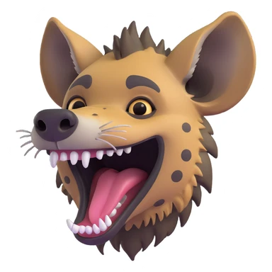 hyena laughing with mouth open sticker
