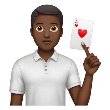 black man holding a card up in one hand sticker