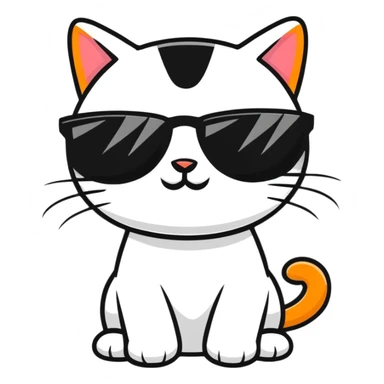 cool cat wearing sunglasses sticker