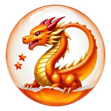 Orange crystal Dragon Ball with red stars inside, inspired by Dragon Ball anime sticker