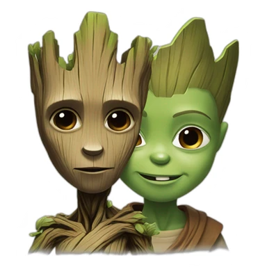 groot and yoda sticker