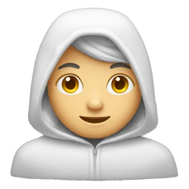 White hooded emoji sticker