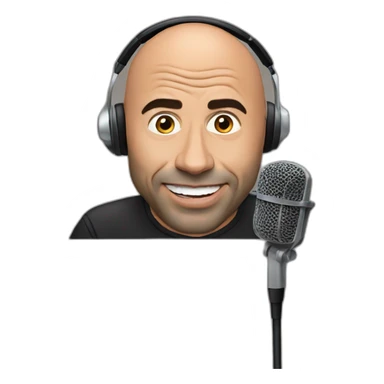 Joe Rogan podcast with a microphone sticker