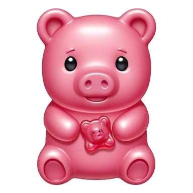 pink spam gummy bear pig candy sticker