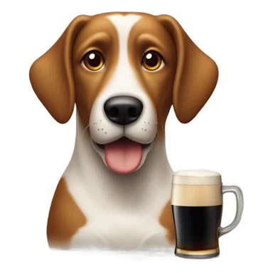 Dog drinking Guinness sticker