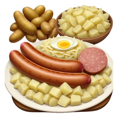 Roster with potatoes and sauerkraut sticker