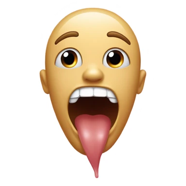 Drool mouth with top of nose in mouth and bottom sticking out with two feet emojis behind it sticker