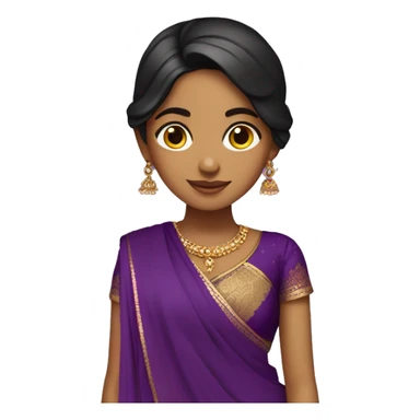 desi girl wearing purple lehanga sticker