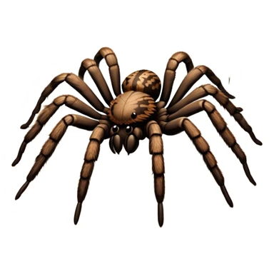 Close-up of a giant hairy tarantula in its natural habitat, with intricate details of its legs, body, and webbing. The spider is positioned in a natural setting, emphasizing its size and texture. Soft lighting highlights its features. Transparent background. sticker