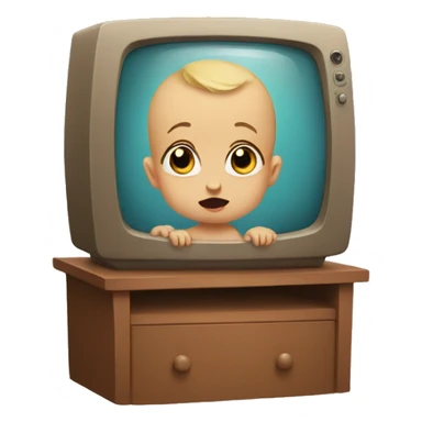 Baby watching TV sticker