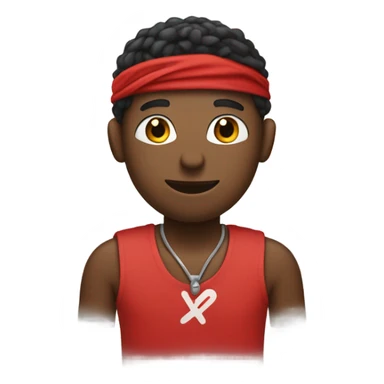 Black male with red bandana tied around his head using his hands to signify the word “okay” sticker