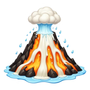 Volcano but with white liquid erupting sticker