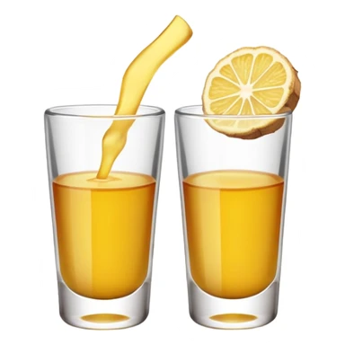 make shot glasss full of a ginger shot yellow  sticker