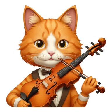 cat violin sticker