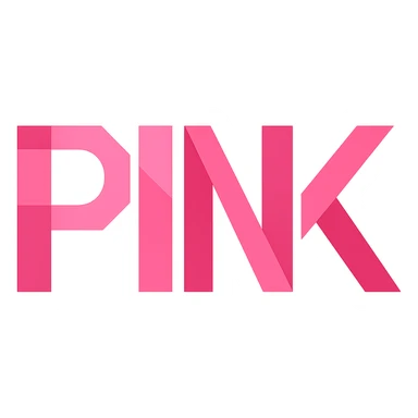 the word 'pink' in modern, geometric pink font sticker