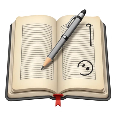 pen book with a pencil in the margins sticker