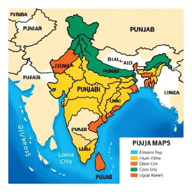 Punjab map sticker
