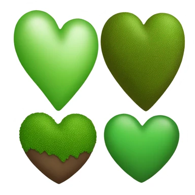 Half green heart half brown heart  sticker