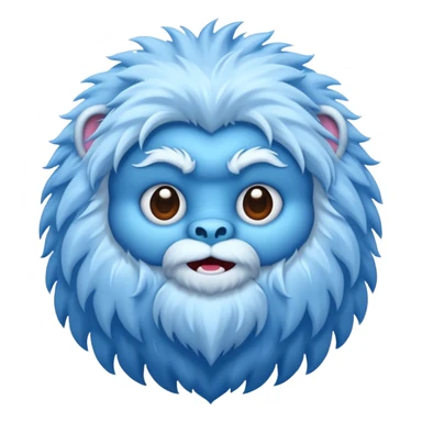 blue fuzzy furry yeti sticker