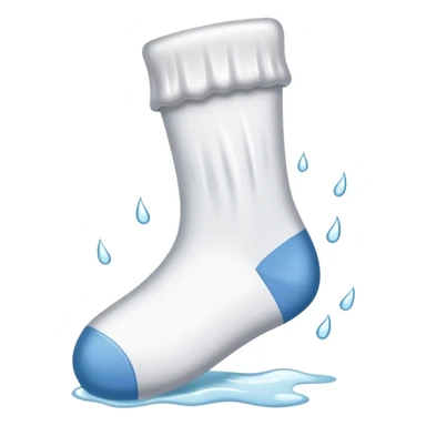 A wet and dirty white sock sticker