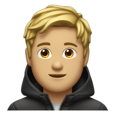 Homme avec noir clair avec une cagoule sticker