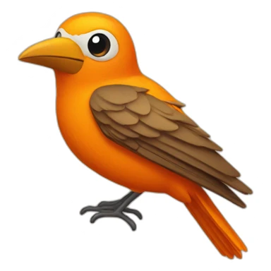 orange bird top down 45 degrees sticker