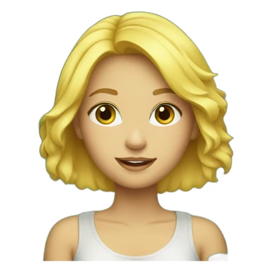 Blond beauty near a green bush sticker